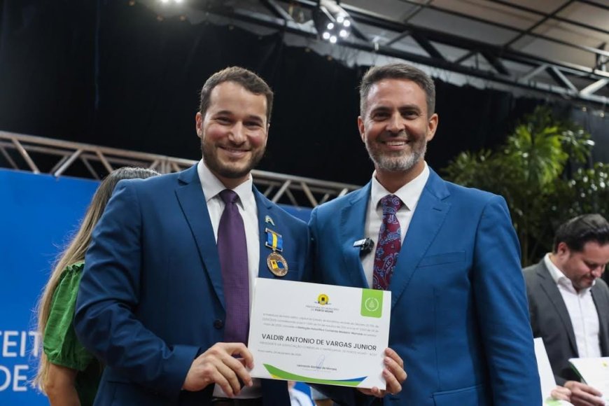 O presidente da ACEP, Valdir Vargas, foi homenageado pela prefeitura de Porto Velho com a Comenda Madeira-Mamoré.