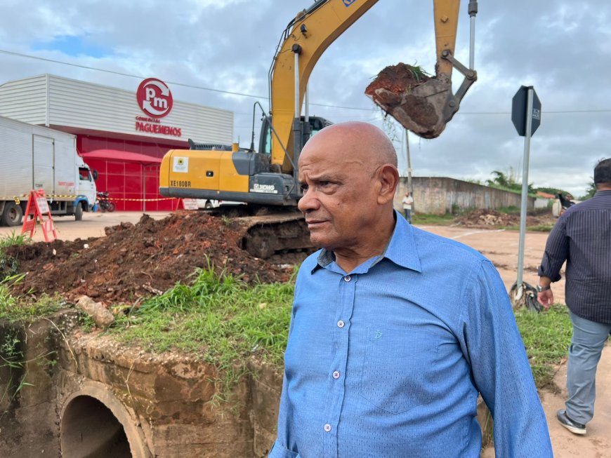 Vereador Pastor Evanildo acompanha obras de drenagem no Lagoinha em Porto Velho