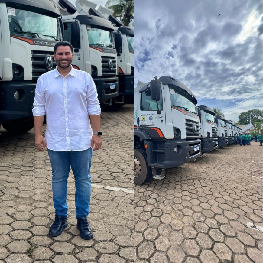 Vereador Marcos Comemora Entrega de 12 Caminhões para Fortalecer a Agricultura Local