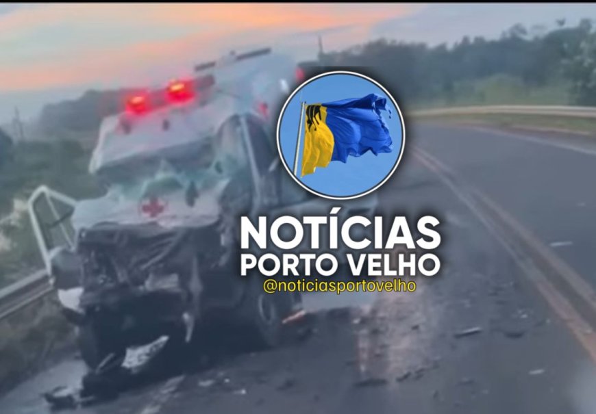 PRF CONFIRMA DUAS MORTES EM ACIDENTE COM AMBULÂNCIA NA BR-364