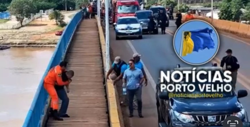 Corpo de Bombeiros age rápido e evita tragédia na ponte do Rio Madeira, em Porto Velho