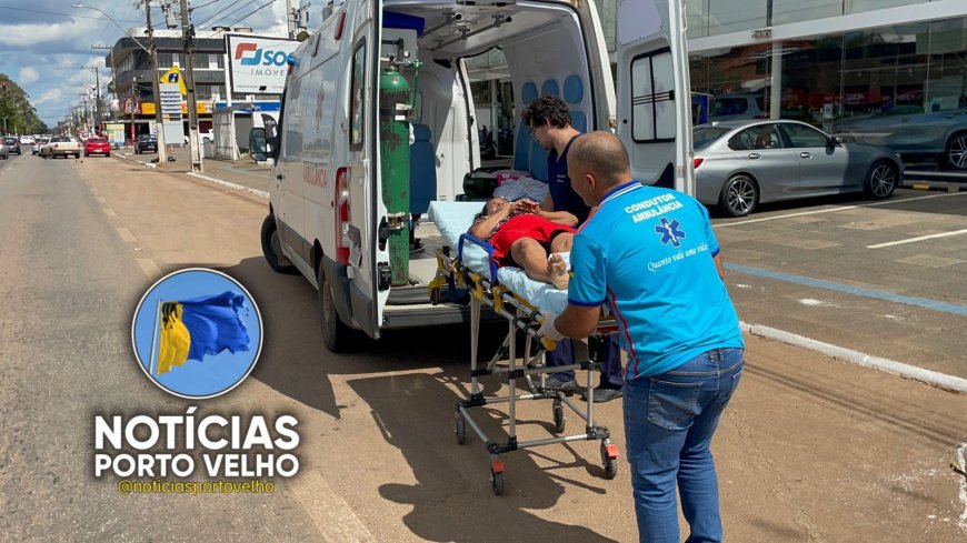 Grave acidente entre motocicletas deixa três feridos na avenida Jorge Teixeira em Porto Velho