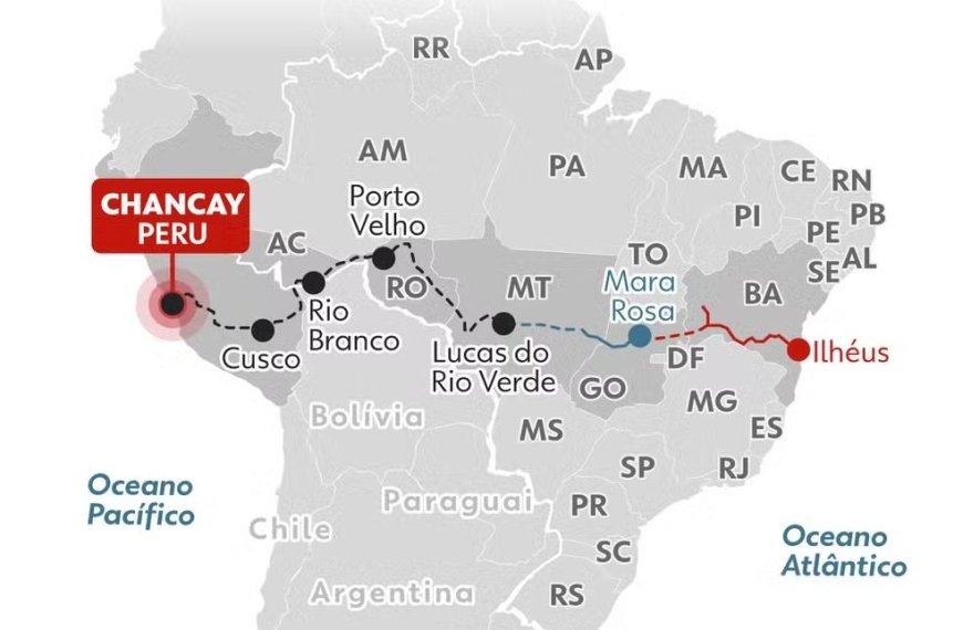 Ferrovia Brasil-China vai cortar Rondônia e ligar Atlântico ao Pacífico