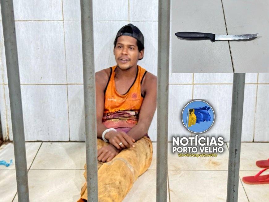 Homem é preso após ameaçar cortar a garganta da própria mãe em Vista Alegre do Abunã