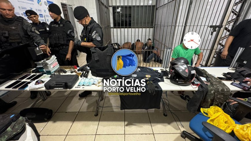 Cinco criminosos são presos em flagrante após roubo armado com uso de camisetas da Polícia Civil em Rondônia
