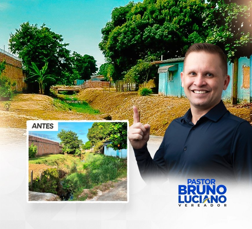 PREFEITURA ATENDE PEDIDO DO VEREADOR PASTOR BRUNO LUCIANO E REALIZA LIMPEZA NO CÓRREGO DOS TANQUES
