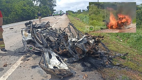 Quatro morrem em acidente com incêndio na BR-364, em Candeias do Jamari; Vítimas foram identificadas