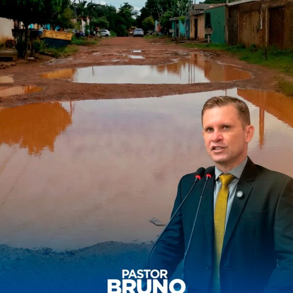 Vereador pastor Bruno Luciano solicita recuperação de via no bairro Castanheira