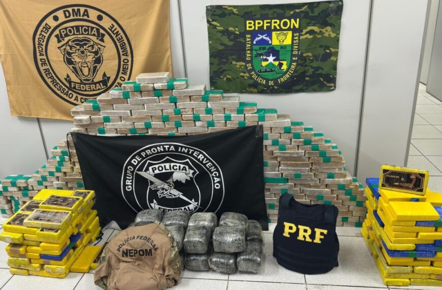 Forças de segurança confiscam quase 400 quilos de drogas em Porto Velho.