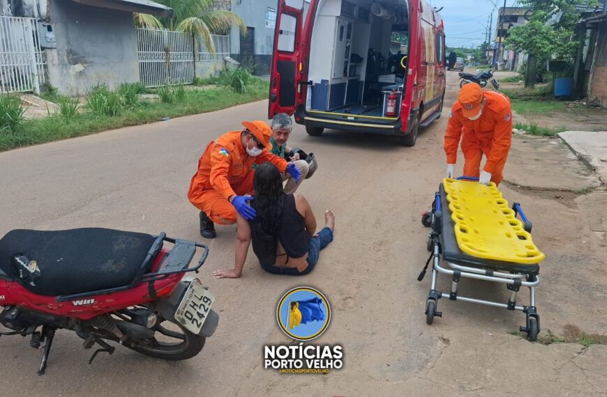 FREIO DE MOTOCICLETA QUEBRA E MÃE E FILHA FICAM FERIDAS NA ZONA SUL DE PORTO VELHO