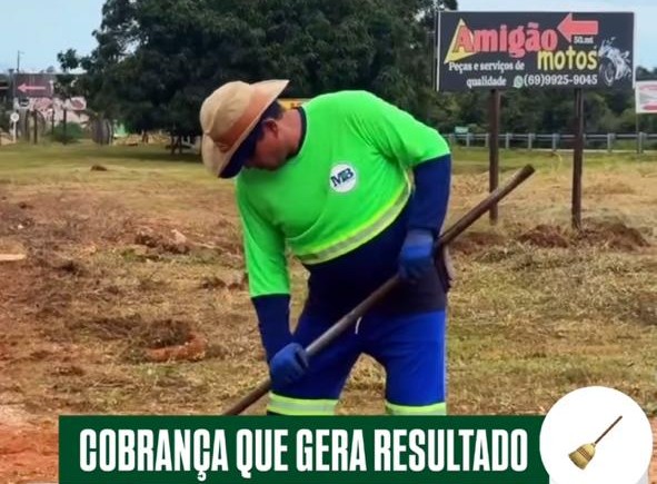 Pedido de Adriano Gomes garante serviços de limpeza urbana no distrito de Jaci-Paraná