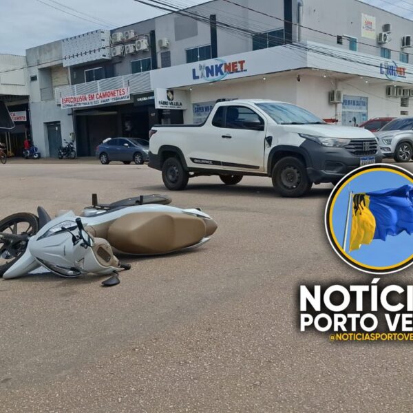 COLISÃO ENTRE MOTO E CARRO DEIXA CASAL FERIDO NA REGIÃO CENTRAL DE PORTO VELHO
