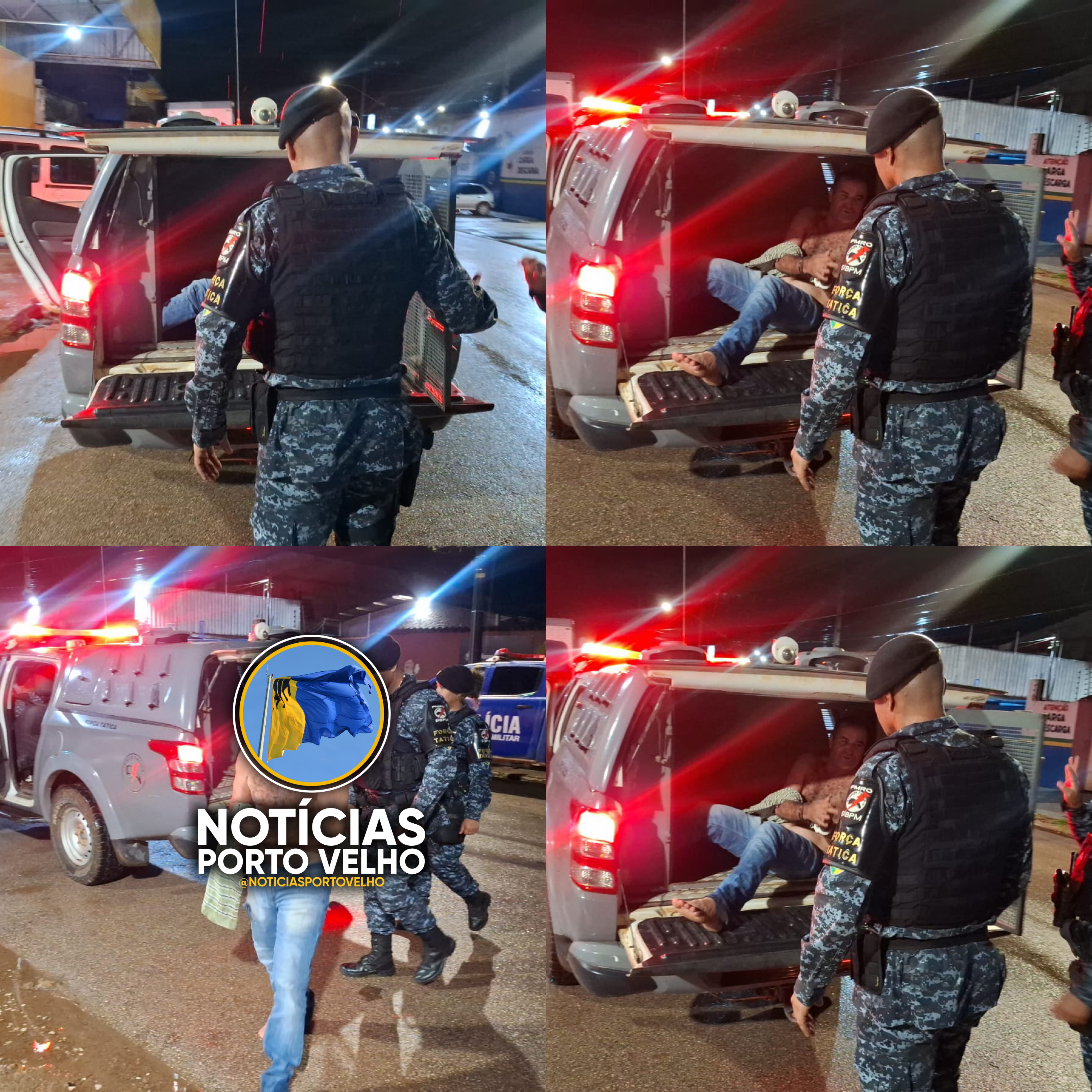 EM CANDEIAS DO JAMARI: TRIO É PRESO COM DROGAS E TENTA DANIFICAR CAMBURÃO DA PM