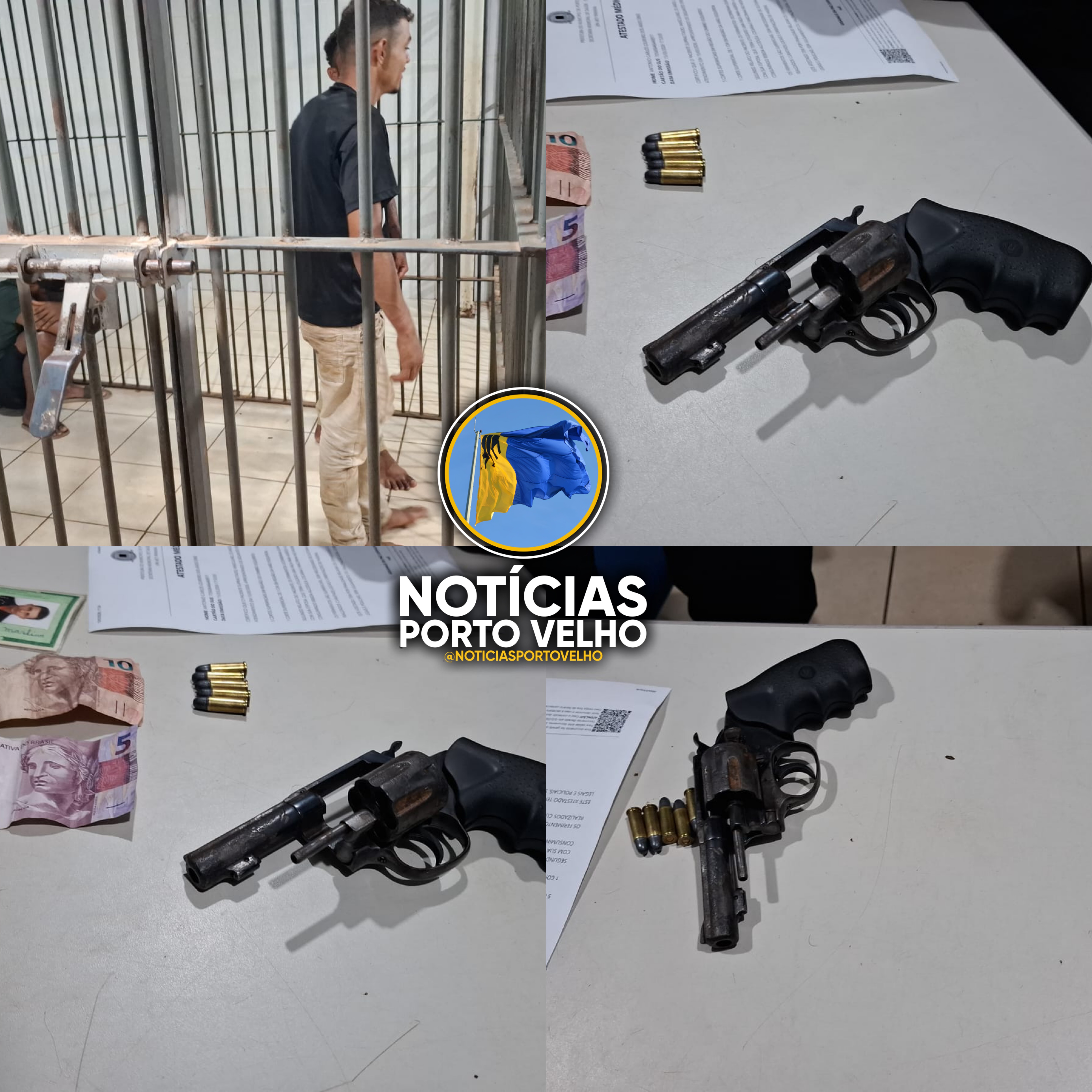 DUPLA É PRESA COM ARMA DE FOGO POR POLICIAIS MILITARES DO 9º BPM EM NOVA MUTUM PARANÁPorto Velho, RO