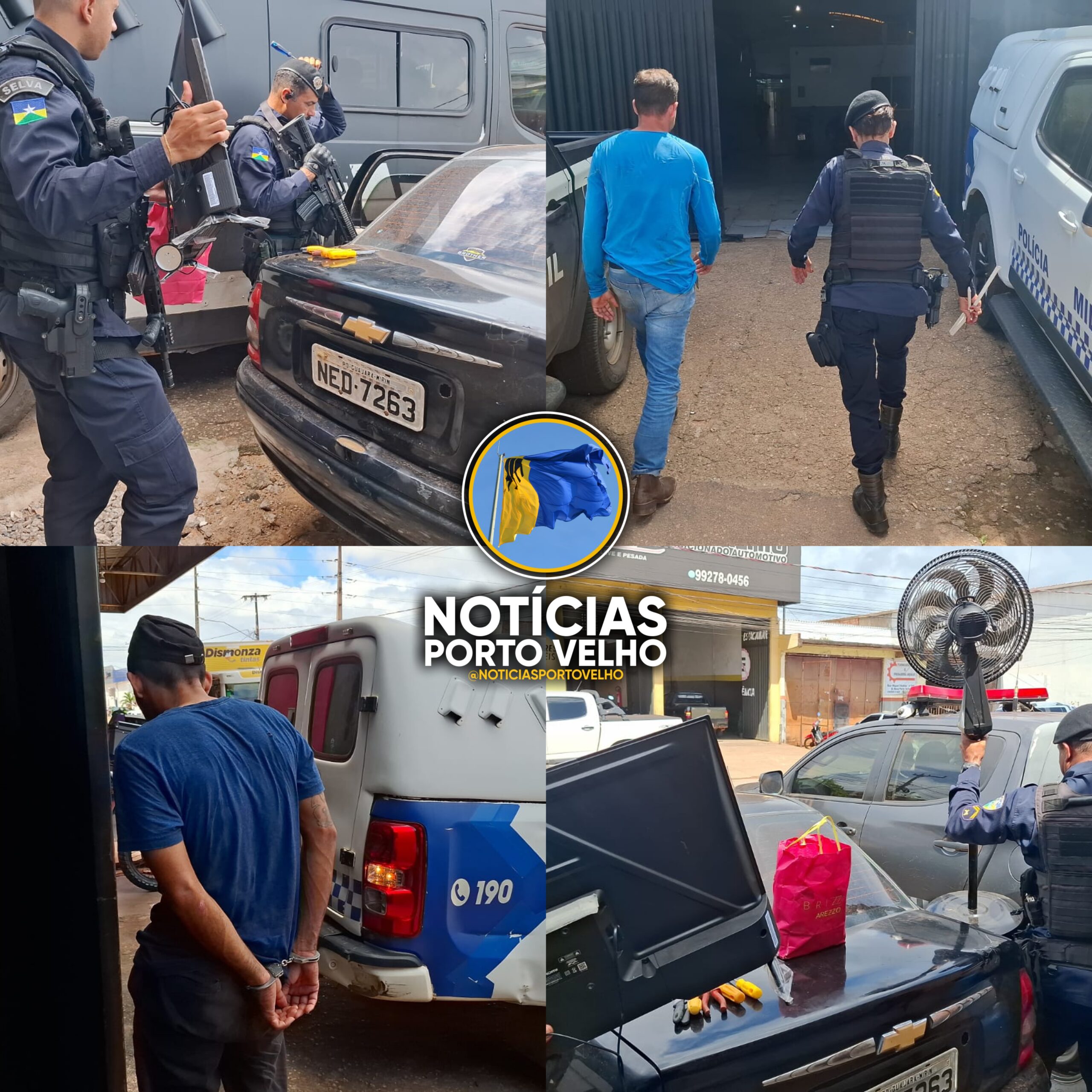 AÇÃO RÁPIDA DA PM RESULTA NA PRISÃO DE DUPLA POR FURTO NA ZONA SUL DE PORTO VELHO