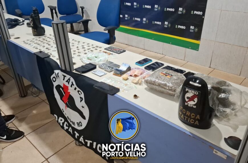 OPERAÇÃO NA ZONA SUL TERMINA COM CINCO PRESOS, MAIS DE 100 PORÇÕES DE DROGAS E DOIS TABLETES DE MACONHA APREENDIDOS EM PORTO VELHO