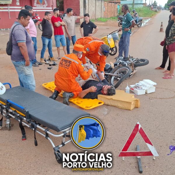 GRAVE ACIDENTE: Motociclista fica em estado crítico após colisão com caminhão no bairro Igarapé
