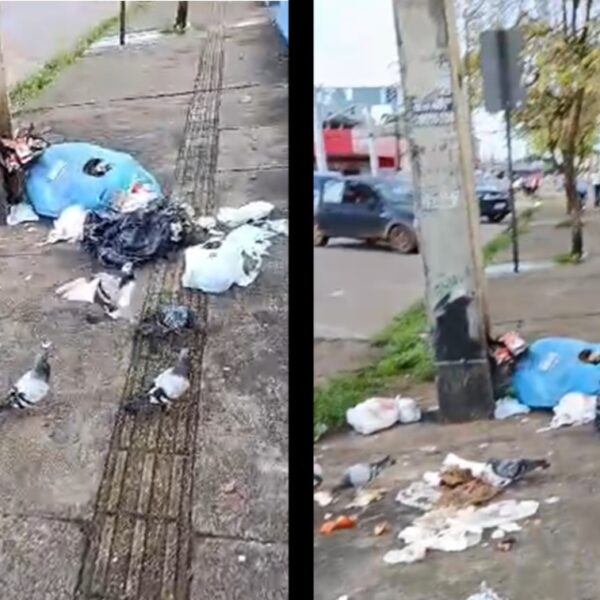 Sujeira em frente à Escola Murilo Braga provoca reclamações de moradores