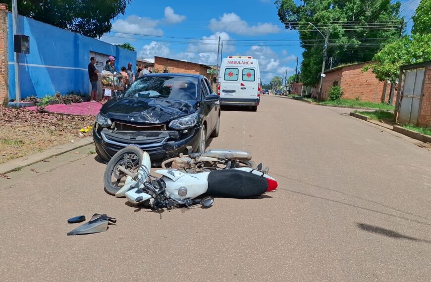 GRAVE ACIDENTE: MOTOBOY DE DELIVERY AVANÇA PREFERENCIAL E FICA FERIDA NA ZONA SUL