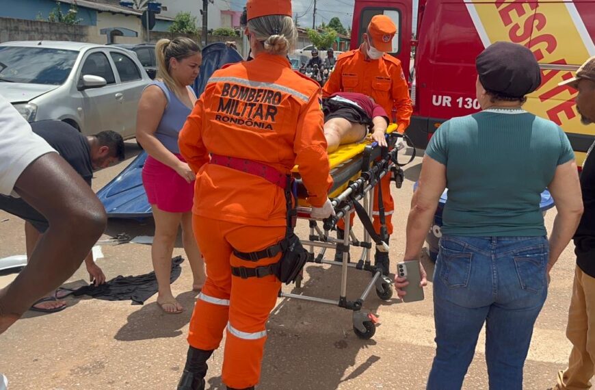 Colisão Violenta na Alexandre Guimarães: Moto é Arrastada e Mulher Fica Ferida em Porto Velho