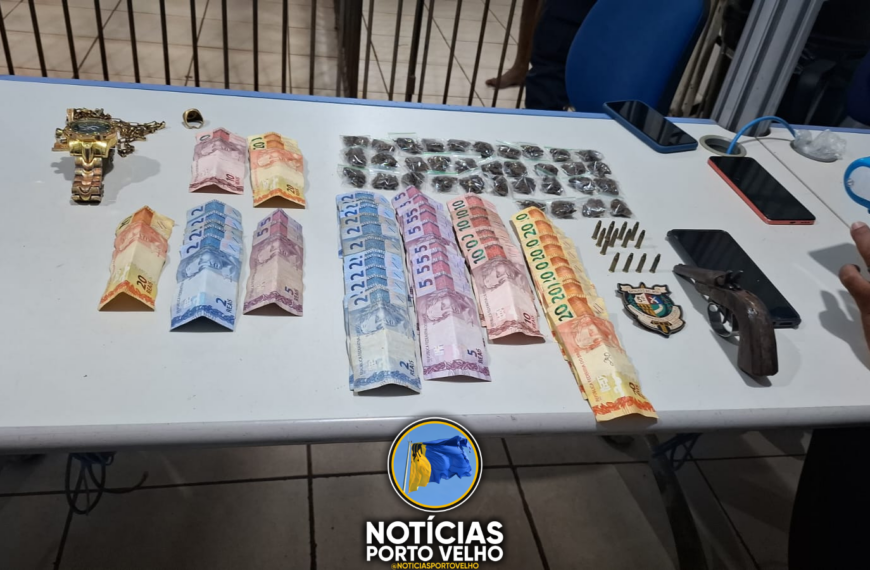 DOIS ADOLESCENTES SÃO APREENDIDOS COM DROGAS, MUNIÇÕES E MÁQUINA DE CARTÃO NA ZONA LESTE DE PORTO VELHO