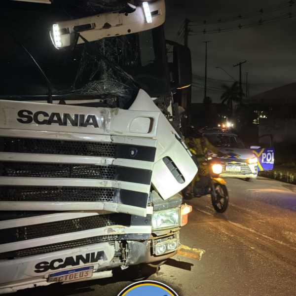 NA MADRUGADA: CAMINHONEIRO BÊBADO DERRUBA POSTE, FOGE NA CONTRAMÃO E ACABA PRESO EM PORTO VELHO