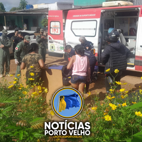 GRAVE ACIDENTE ENTRE MOTO E CARRO ELÉTRICO MOBILIZA HELICÓPTERO DO GAVE EM PORTO VELHO