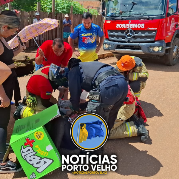 MOTOCICLISTA FICA COM MAÇANETA CRAVADA NO BRAÇO APÓS GRAVE ACIDENTE NA ZONA LESTE DE PORTO VELHO