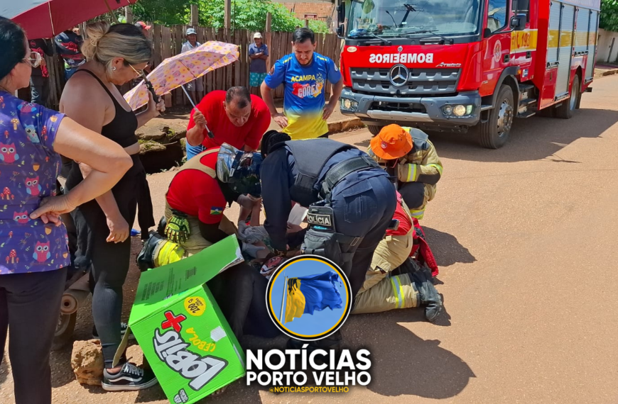 MOTOCICLISTA FICA COM MAÇANETA CRAVADA NO BRAÇO APÓS GRAVE ACIDENTE NA ZONA LESTE DE PORTO VELHO