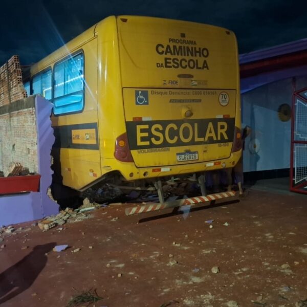 ÔNIBUS ESCOLAR PERDE O FREIO, MOTORISTA PULA DO VEÍCULO E MOTOCICLISTA É ATINGIDO EM PORTO VELHO