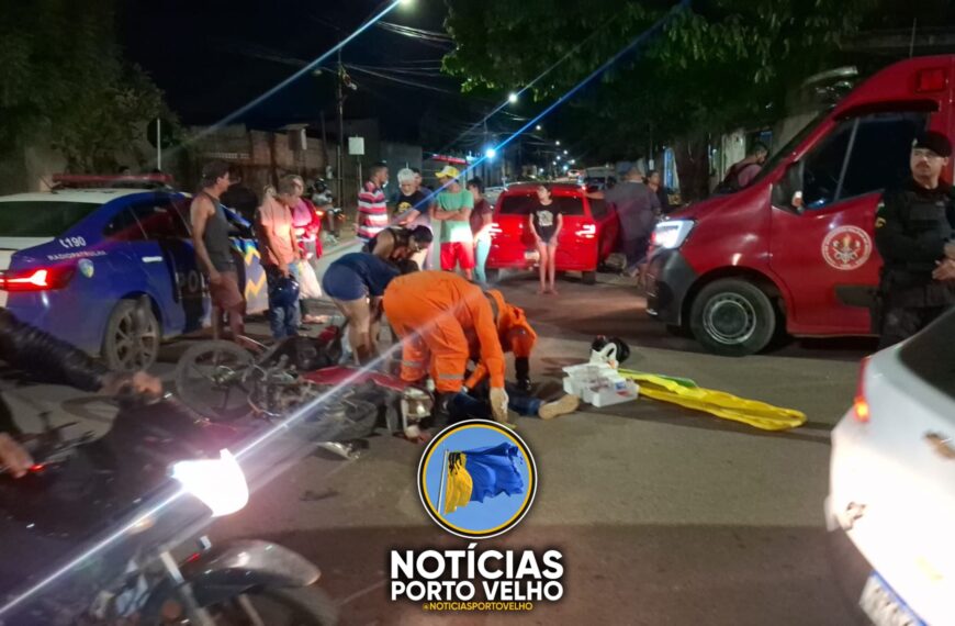 GRAVE ACIDENTE DE TRÂNSITO DEIXA MOTOCICLISTA EM ESTADO GRAVE NA ZONA LESTE DE PORTO VELHO