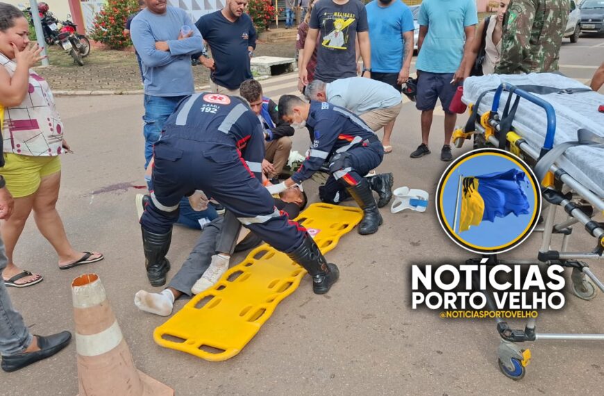 GRAVE ACIDENTE ENTRE MOTO E CARRO DEIXA MILITAR EM ESTADO GRAVÍSSIMO EM PORTO VELHO