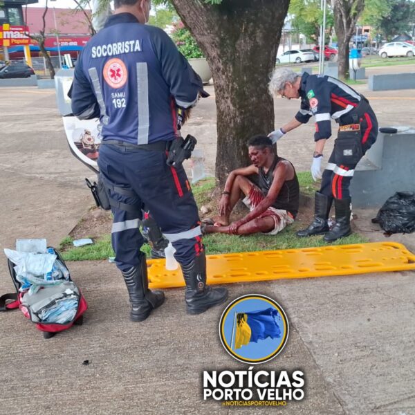 HOMEM EM SITUAÇÃO DE RUA É ESFAQUEADO NA RODOVIÁRIA E SOCORRIDO EM ESTADO GRAVE EM PORTO VELHO