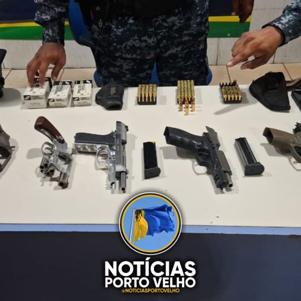 AGIOTA E FUNCIONÁRIO É PRESO COM ARSENAL DE ARMAS DURANTE AÇÃO DA FORÇA TÁTICA DO 5º BPM EM PORTO VELHO