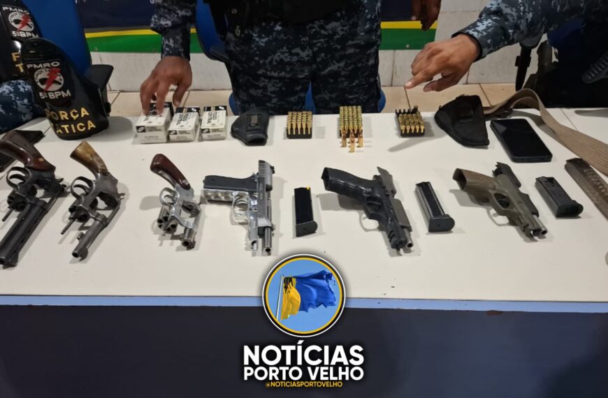 AGIOTA E FUNCIONÁRIO É PRESO COM ARSENAL DE ARMAS DURANTE AÇÃO DA FORÇA TÁTICA DO 5º BPM EM PORTO VELHO