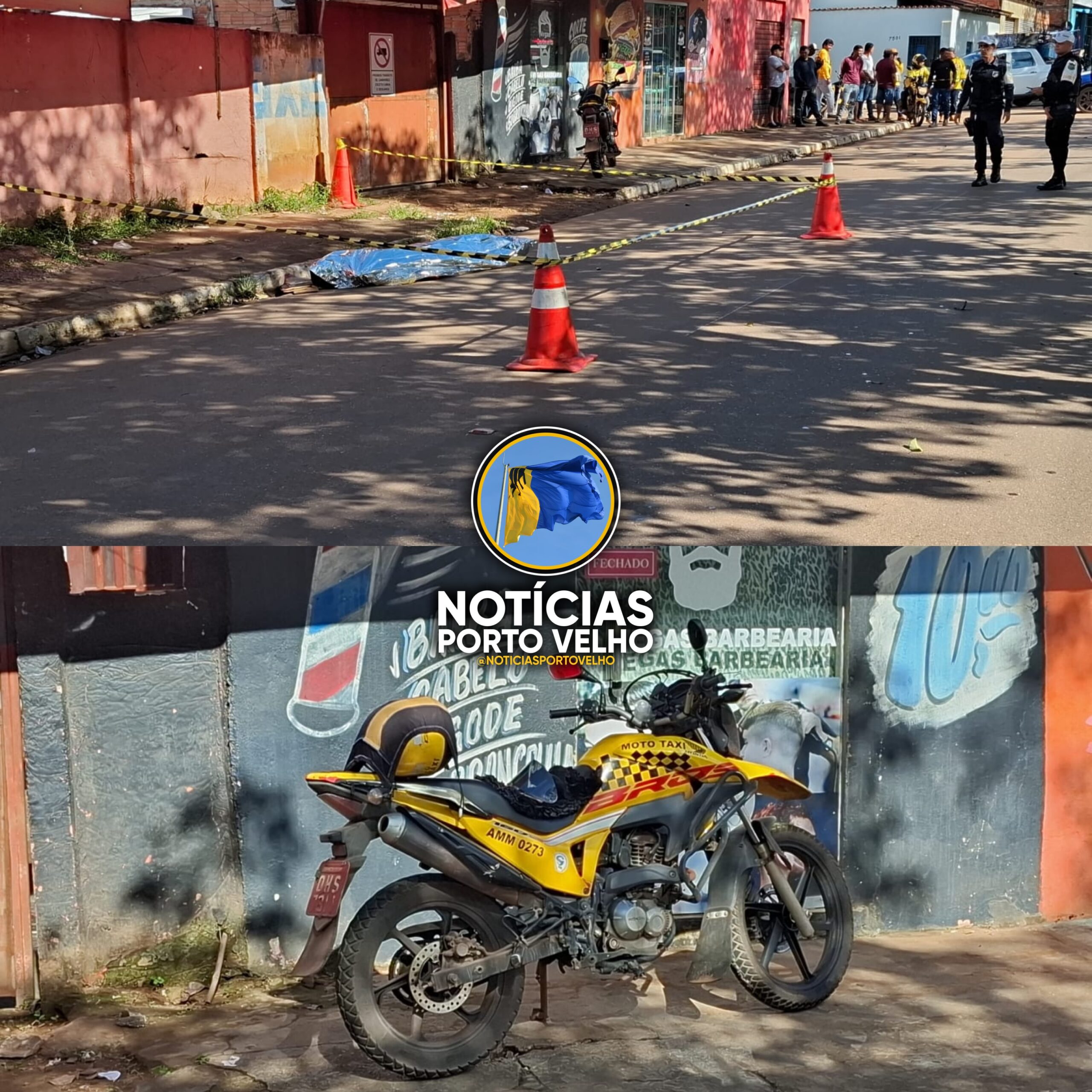 Tragédia no trânsito: moto-taxista morre após perder controle ao evitar caminhonete em cruzamento movimentado de Porto Velho