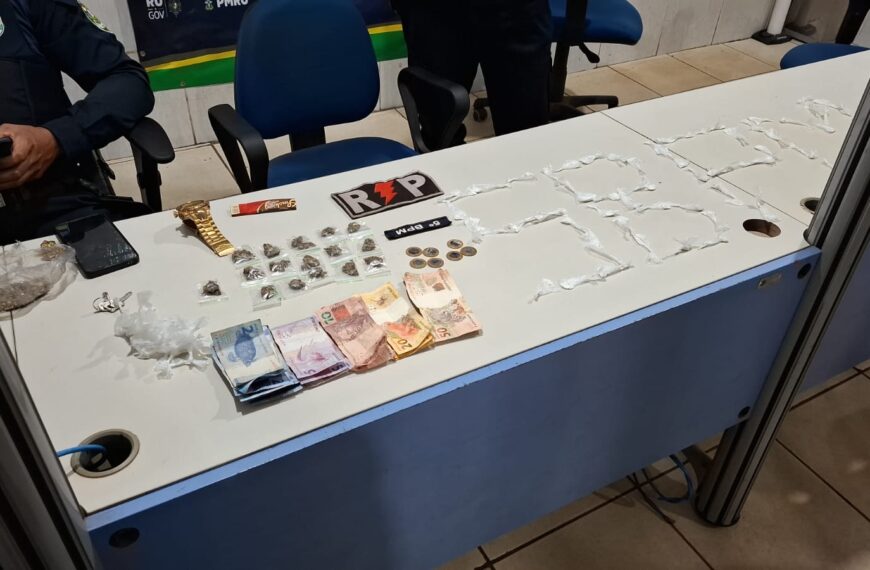 QUARTETO É DETIDO COM DROGAS E DINHEIRO DURANTE AÇÃO DO 5º BATALHÃO NA ZONA LESTE DE PORTO VELHO