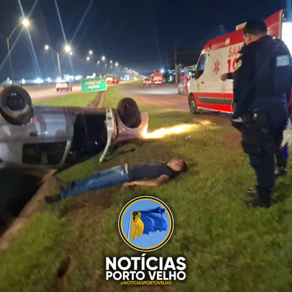 VÍDEO:GRAVE CAPOTAMENTO NA BR-364 DEIXA MOTORISTA FERIDO EM PORTO VELHO