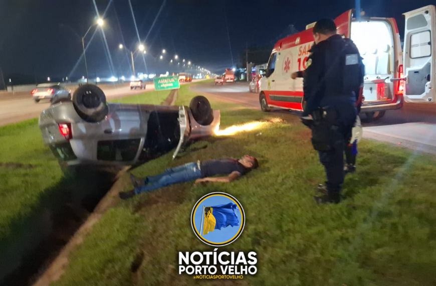 VÍDEO:GRAVE CAPOTAMENTO NA BR-364 DEIXA MOTORISTA FERIDO EM PORTO VELHO