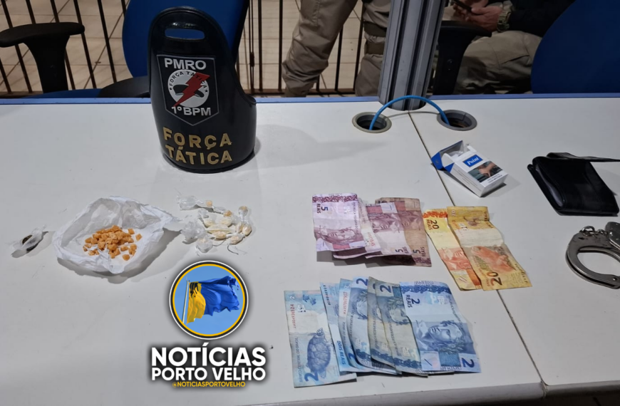 FORÇA TÁTICA DO 1º BPM PRENDE SUSPEITO DE 28 ANOS E APREENDE ADOLESCENTE DE 14 ANOS POR TRÁFICO NO CAI&hellip;