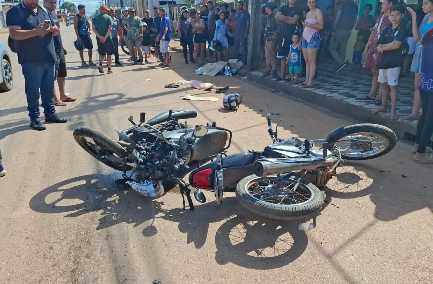 COLISÃO FRONTAL ENTRE MOTOCICLETAS TERMINA COM UM MORTO E OUTRO EM ESTADO GRAVÍSSIMO NA AVENIDA AMAZONAS