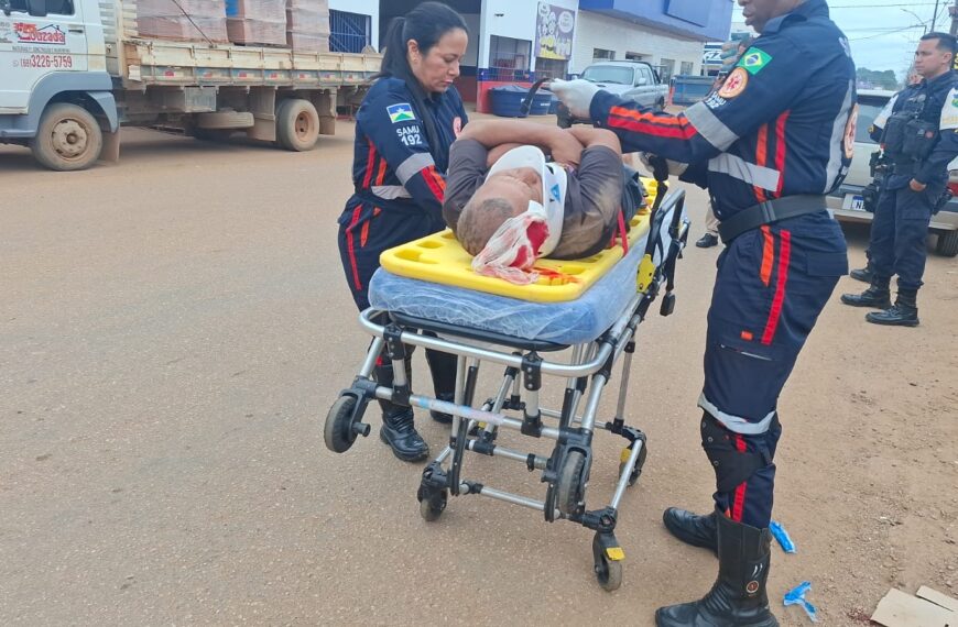 CICLISTA FICA EM ESTADO GRAVE APÓS SER ATROPELADO POR IDOSO NO BAIRRO SÃO FRANCISCO