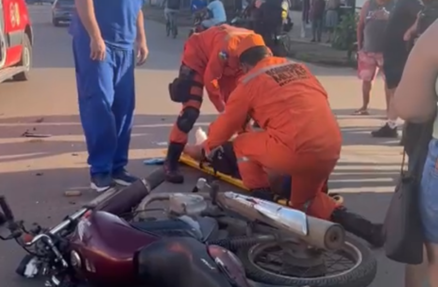 ACIDENTE ENVOLVENDO CARRO E TRÊS MOTOCICLETAS DEIXA FERIDOS EM PORTO VELHO