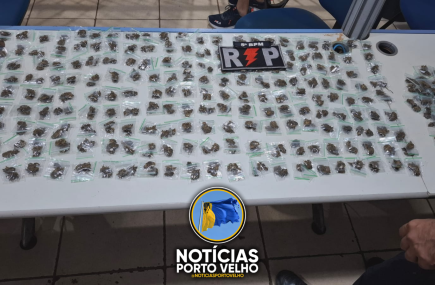 Denúncia leva PM a desarticular ponto de tráfico e apreender 480 porções de maconha em Porto Velho