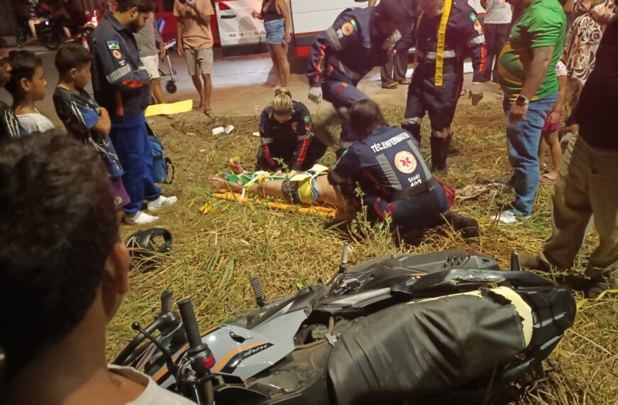 GRAVE ACIDENTE DEIXA MOTOCICLISTA EM ESTADO CRÍTICO NA ZONA LESTE DE PORTO VELHO