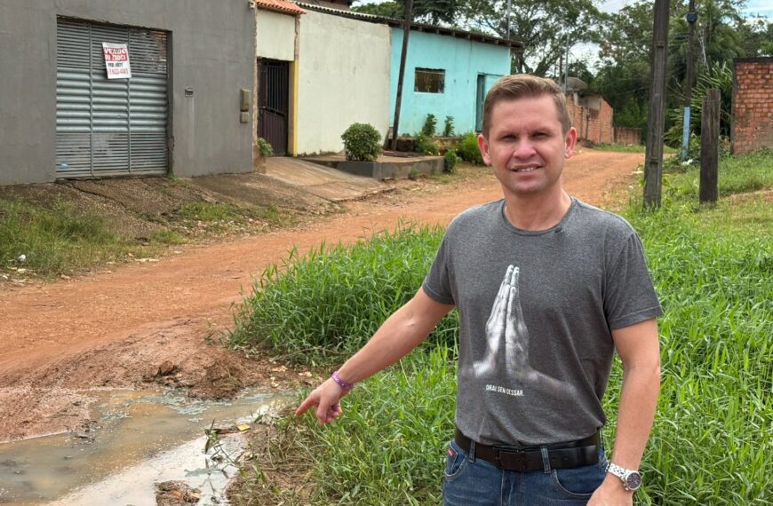VEREADOR PASTOR BRUNO LUCIANO VISITA BAIRRO CASTANHEIRA E ENCAMINHA PEDIDO DE MELHORIAS PARA AS RUAS