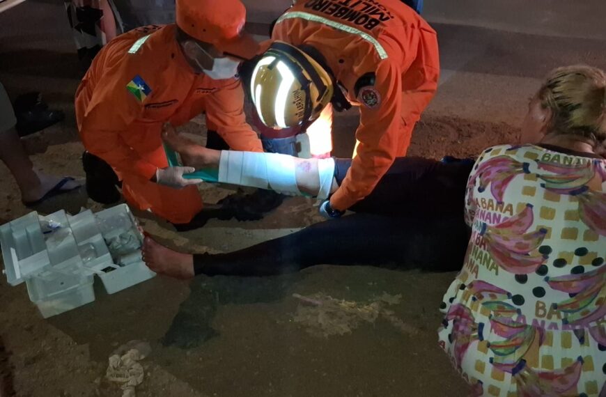 MOTOCICLISTA SOFRE FRATURA NA PERNA APÓS ACIDENTE NA ZONA SUL DE PORTO VELHO