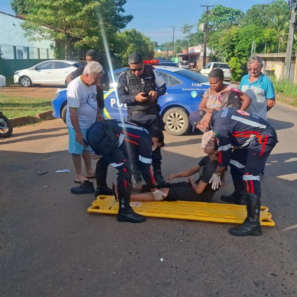 CASAL FICA FERIDO APÓS ACIDENTE ENTRE MOTO E CARRO NA ZONA SUL DE PORTO VELHO