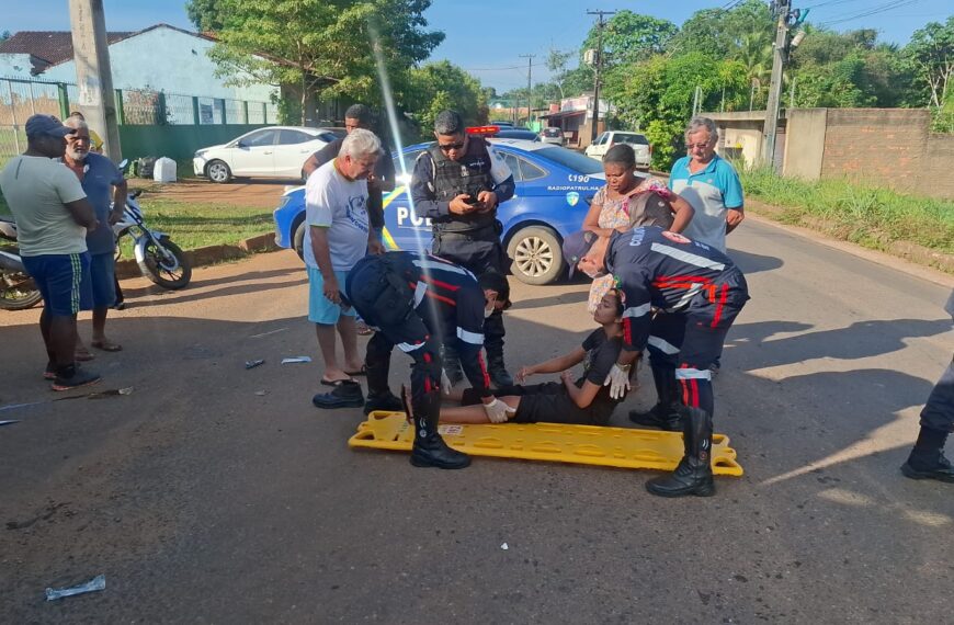 CASAL FICA FERIDO APÓS ACIDENTE ENTRE MOTO E CARRO NA ZONA SUL DE PORTO VELHO