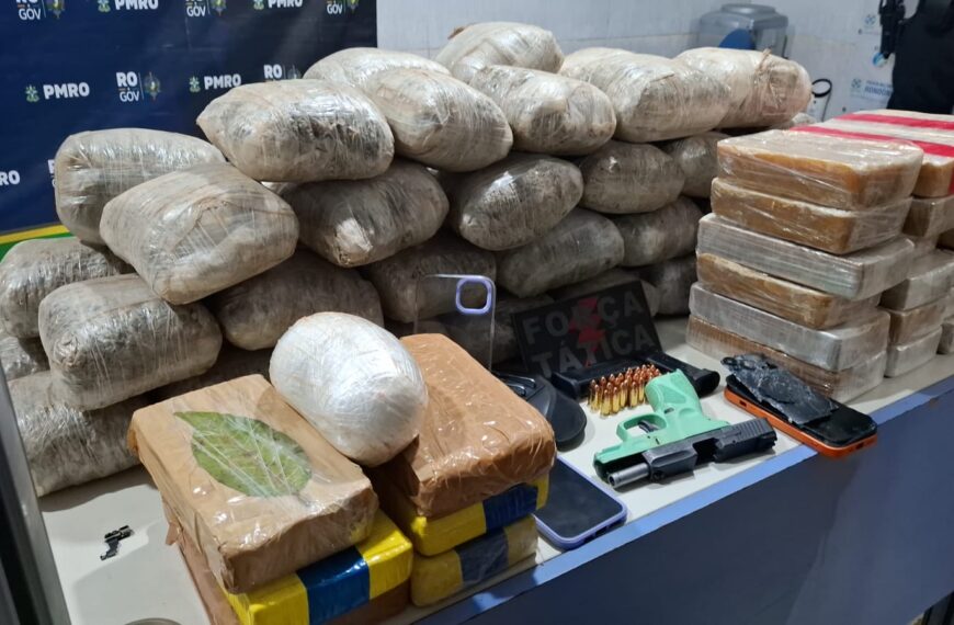 FORÇA TÁTICA DO 7º BPM APREENDE 80 KG DE DROGAS E PRENDE CASAL EM ITAPUÃ DO OESTE